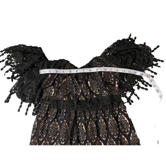 STONE Cold Fox Black Coctail Party Mini Dress Lace Overlay‎ Off the Shoulder 1 - Picture 4 of 11